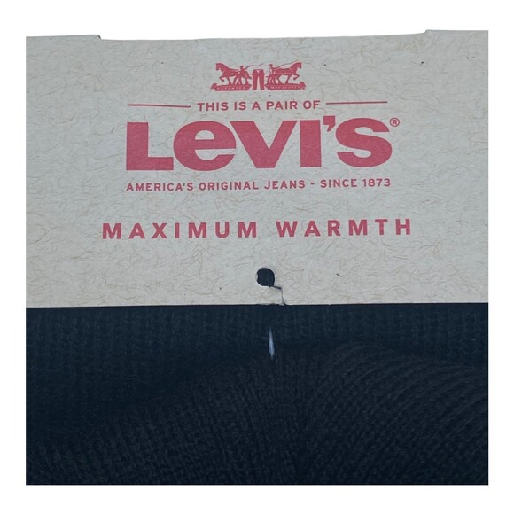 Levi’s mens winter 2 pc set knit hat and scarf set black/grey OSFM - Picture 3 of 11
